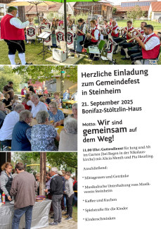 Plakat Gemeindefest Steinheim am 21.09.2025