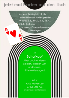 Plakat zum Schafkopf-Spiel im GZN